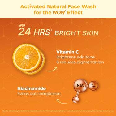 WOW Skin Science Brightening Vitamin C & Niacinamide Face Wash | For Brighter Glow | Paraben & Sulphates Free | Face Wash for Women & Men | 100 ml